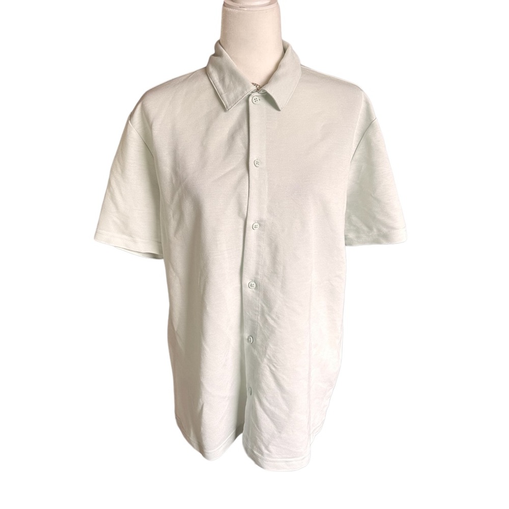 Zara Seafoam Green Short Sleeve Button Down